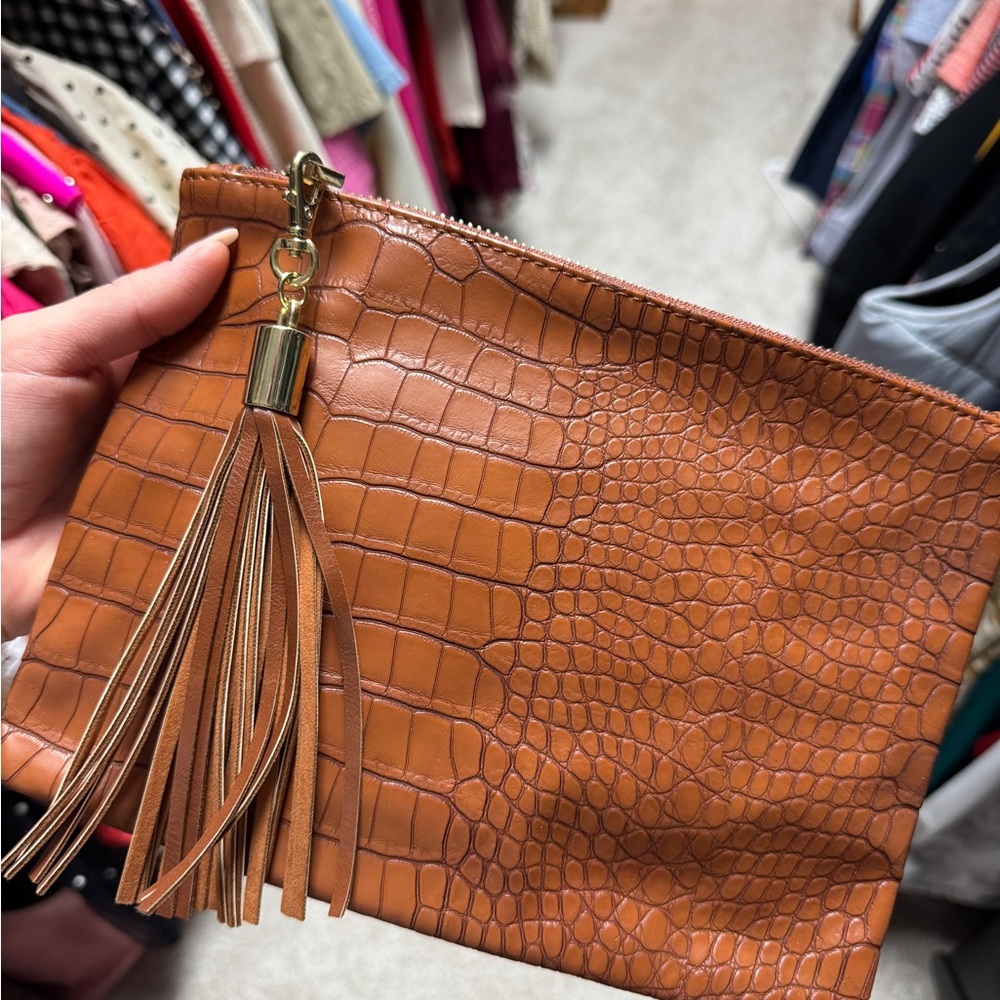 Brown Clutch with Tassel